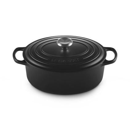 Kastrol SIGNATURE 29 cm, 4,7 l, oválný, SATIN BLACK, litina, Le Creuset