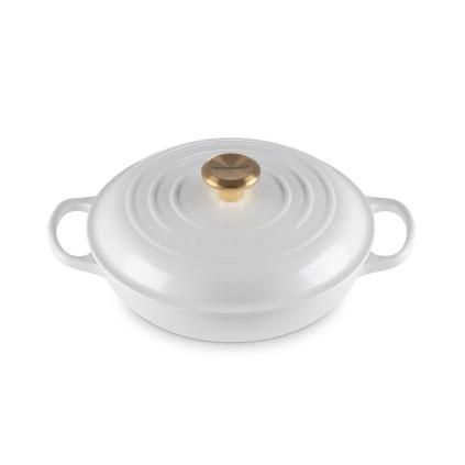 Kastrol SIGNATURE 26 cm, 2,2 l, WHITE, litina, Le Creuset