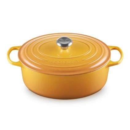 Kastrol SIGNATURE 31 cm, 6,3 l, oválný, NECTAR, litina, Le Creuset