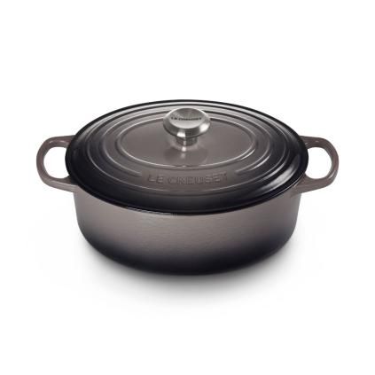 Kastrol SIGNATURE 29 cm, 4,7 l, oválný, FLINT, litina, Le Creuset