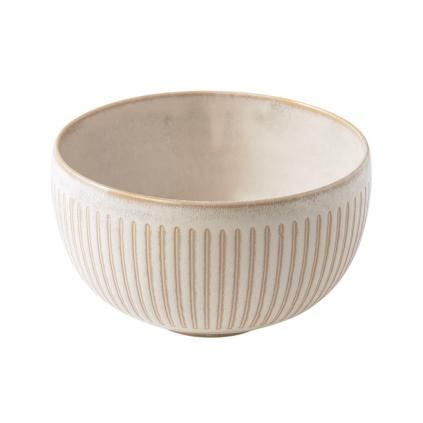 Jídelní miska RIDGED ALABASTER 15 cm, 700 ml, béžová, keramika, MIJ