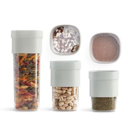 Dóza na potraviny FLIP STORAGE, sada 3 ks, zelená, plast, Lékué