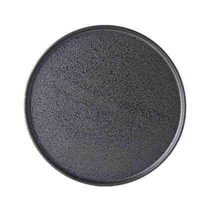 Jídelní talíř ASPHALT SLAB 24 cm, černá, keramika, MIJ