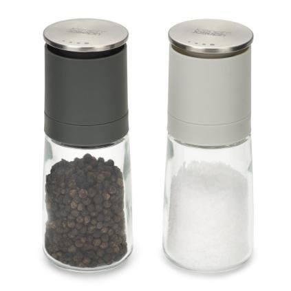 Sada mlýnků na sůl a pepř DUO 20198, sada 2 ks, sklo / plast, Joseph Joseph