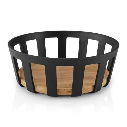 Košík na pečivo NORDIC KITCHEN 24x 9 cm, černá, plast/bambus, Eva Trio