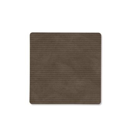 Podtácek SQUARE CORDUROY 10 x 10 cm, kaviárová, kůže, LIND DNA