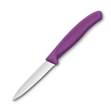 Ořezávací nůž SWISS CLASSIC 8 cm, vroubkovaný, fialová, plast, Victorinox