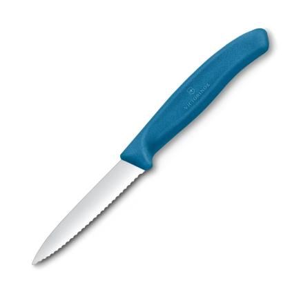 Ořezávací nůž SWISS CLASSIC 8 cm, vroubkovaný, modrá, plast, Victorinox