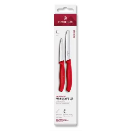 Sada nožů SWISS CLASSIC 8 a 11 cm, sada 2 ks, červená, plast, Victorinox