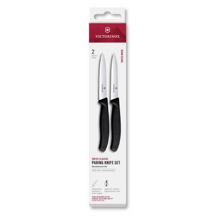 Sada nožů SWISS CLASSIC 10 cm, sada 2 ks, černá, plast, Victorinox
