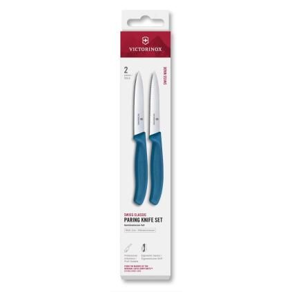 Sada nožů SWISS CLASSIC 10 cm, sada 2 ks, modrá, plast, Victorinox