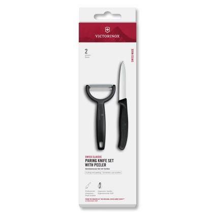 Sada nože a Y škrabky SWISS CLASSIC, sada 2 ks, černá, plast, Victorinox