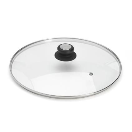 Poklice 32 cm, sklo, bakelitový úchyt, de Buyer