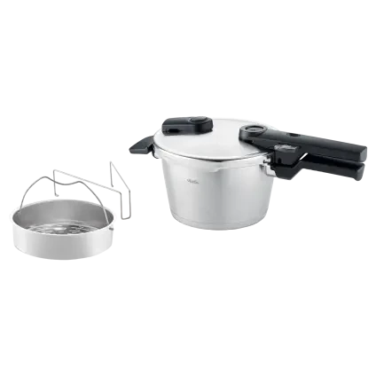 Tlakový hrnec VITAQUICK PREMIUM 4,5 l, s napařovací vložkou, nerez, Fissler