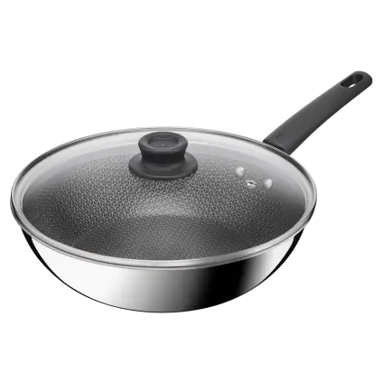 Wok POWER 28 cm, nerez + nepřilnavá, Tefal