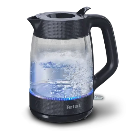 Rychlovarná konvice MORNING GLASS KO2G08E0 1,7 l, černá, sklo, Tefal