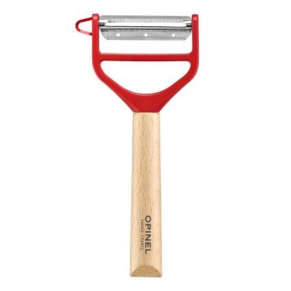 Škrabka na zeleninu T-DUO, červená, bukové dřevo, Opinel