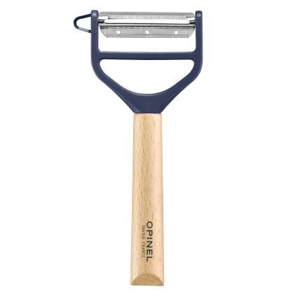 Škrabka na zeleninu T-DUO, modrá, bukové dřevo, Opinel
