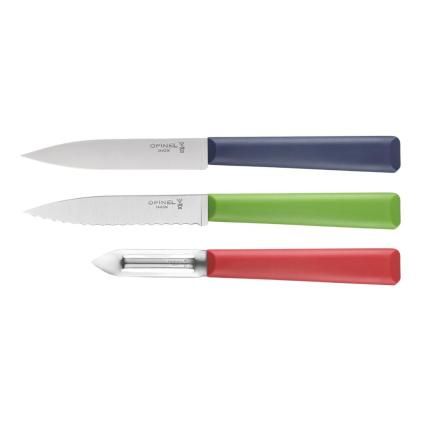 Sada nožů ESSENTIELS +, sada 3 ks, vícebarevná, plast, Opinel