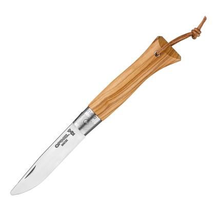 Kapesní nůž NÉO6 OPIFLEX 7 cm, hnědá, olivové dřevo, Opinel