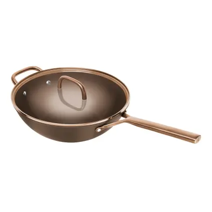 Wok MILANO 30 cm, s poklicí, hnědá, keramika, Zwilling