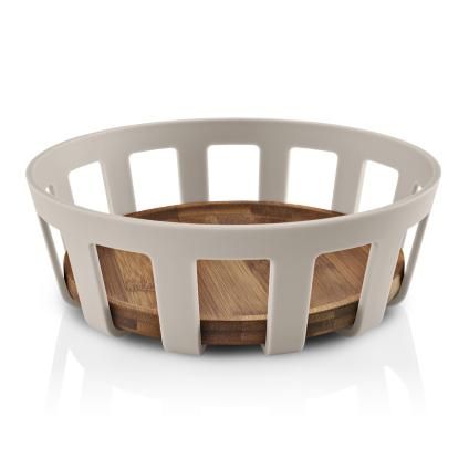 Košík na pečivo NORDIC KITCHEN 22 x 7 cm, písková, plast / bambus, Eva Trio