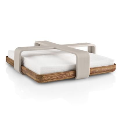 Držák na ubrousky NORDIC KITCHEN 19 x 5 cm, písková, plast/bambus, Eva Trio