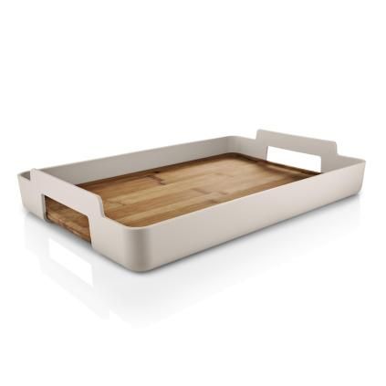 Servírovací podnos NORDIC KITCHEN 50 x 35 cm, písková, plast/bambus, Eva Trio