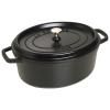 Hrnec 29 cm, 4,25 l, oválný, černá, litina, Staub