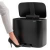 pedalovy odpadkovy kos bo brabantia matny cerny 11 23 l 6