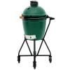 Gril na dřevěné uhlí M 38 cm,  + intEGGrovaný pojízdný stojan s držadlem, zelená, Big Green Egg