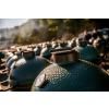 Gril na dřevěné uhlí M 38 cm,  + intEGGrovaný pojízdný stojan s držadlem, zelená, Big Green Egg