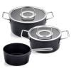 Sada hrnců ADAMANT, skleněné poklice, sada 3 ks, nepřilnavý povrch, Fissler