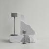 Přenosná stolní lampa FAROL MINI 19,5 cm, LED, teplá šedá, hliník, Blomus