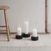 Svícen na kónickou svíčku HURRICANE 24 cm, černá, kamenina, Stelton