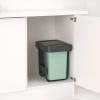 Vestavný odpadkový koš SORT & GO 2x 15 l, tmavě šedá / nefritově zelená, plast, Brabantia
