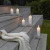 Svícen na kónickou svíčku HURRICANE 24 cm, písková, kamenina, Stelton
