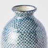 Láhev na saké SHIBORI 320 ml, modrá, keramika, MIJ