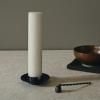 Svícen na sloupovou svíčku BLOCK 11 cm, černá, mosaz, ferm LIVING