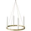 Svícen na kónickou svíčku CIRCLE 38 cm, mosaz, ferm LIVING