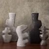 Svícen na kónickou svíčku YARA 17,5 cm, šedá, kamenina, ferm LIVING