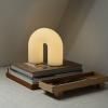 Přenosná stolní lampa VUELTA 22,5 cm, LED, bílá, sklo, ferm LIVING