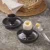 Kalíšek na vejce NORDIC KITCHEN 11 cm, sada 2 ks, černá, kamenina, Eva Trio